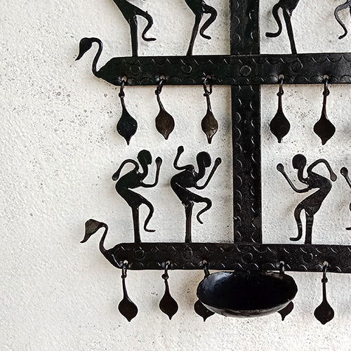 Wrought Iron Tribal Candle Stand Wall Hanging - Decor & Living - 5