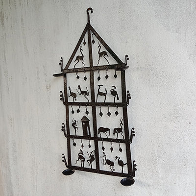 Wrought Iron Tribal Candle Holder Wall Hanging - Decor & Living - 5