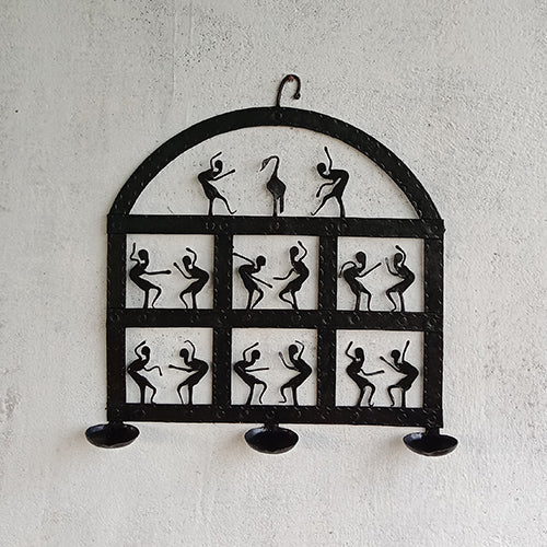 Wrought Iron Tribal Candle Holder Wall Hanging - Decor & Living - 3