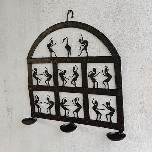 Wrought Iron Tribal Candle Holder Wall Hanging - Decor & Living - 4