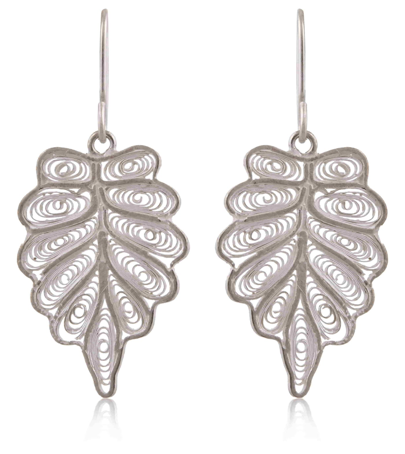 Leaf Imprint - Silver Filigree earrings SJ-989 - Fashion & Lifestyle - 1