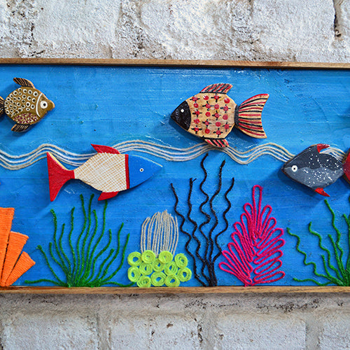 Wooden Hand Painted Fish Wall Decor - Wall Decor - 3