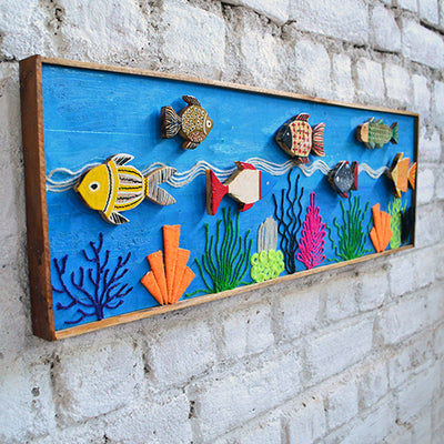 Wooden Hand Painted Fish Wall Decor - Wall Decor - 4