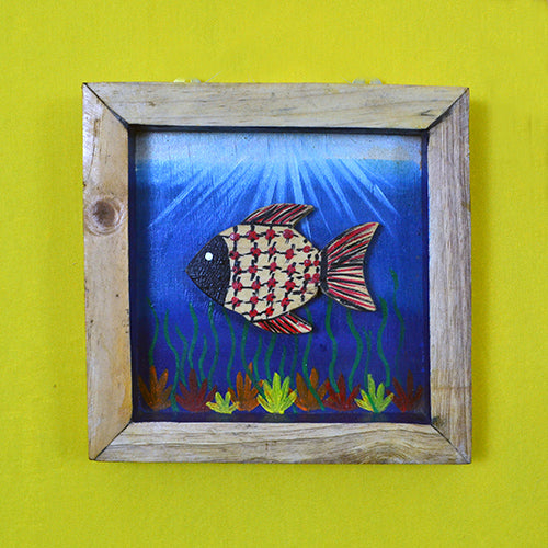 Wooden Set of 7 Hand Painted Fish Wall Decor - Wall Decor - 7