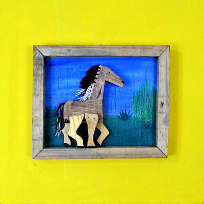 Wooden Set of 3 Hand Painted Horse Wall Decor - Wall Decor - 4