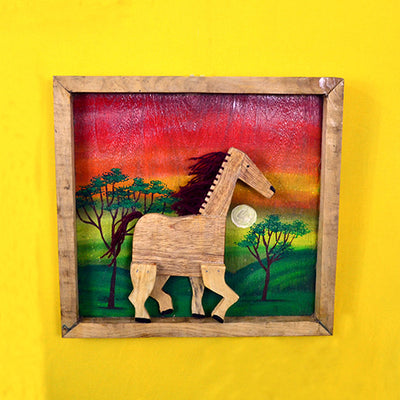 Wooden Set of 3 Hand Painted Horse Wall Decor - Wall Decor - 5
