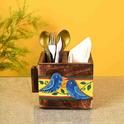 Love Birds Cutlery Holder Small (4.5x4x4") - Dining & Kitchen - 1