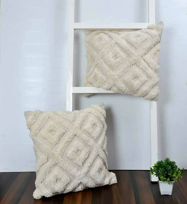Cotton Canvas Tufted Cushion Cover, Diamond - Decor & Living - 1