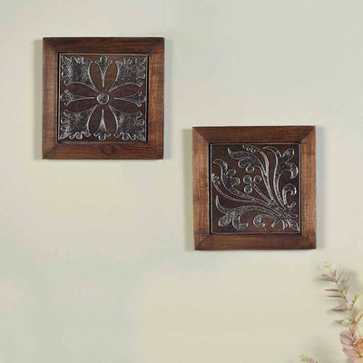Brown Orchids Handcrafted Wall Art/ Trivets - Set of 2 - Wall Decor - 1