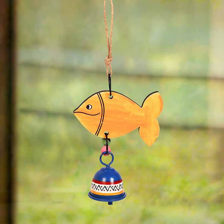 Handpainted Orange Fish Wind Chimes - Accessories - 1