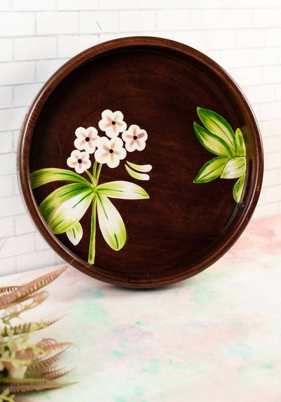 Tray Wooden Handpainted Floral - Dining & Kitchen - 1