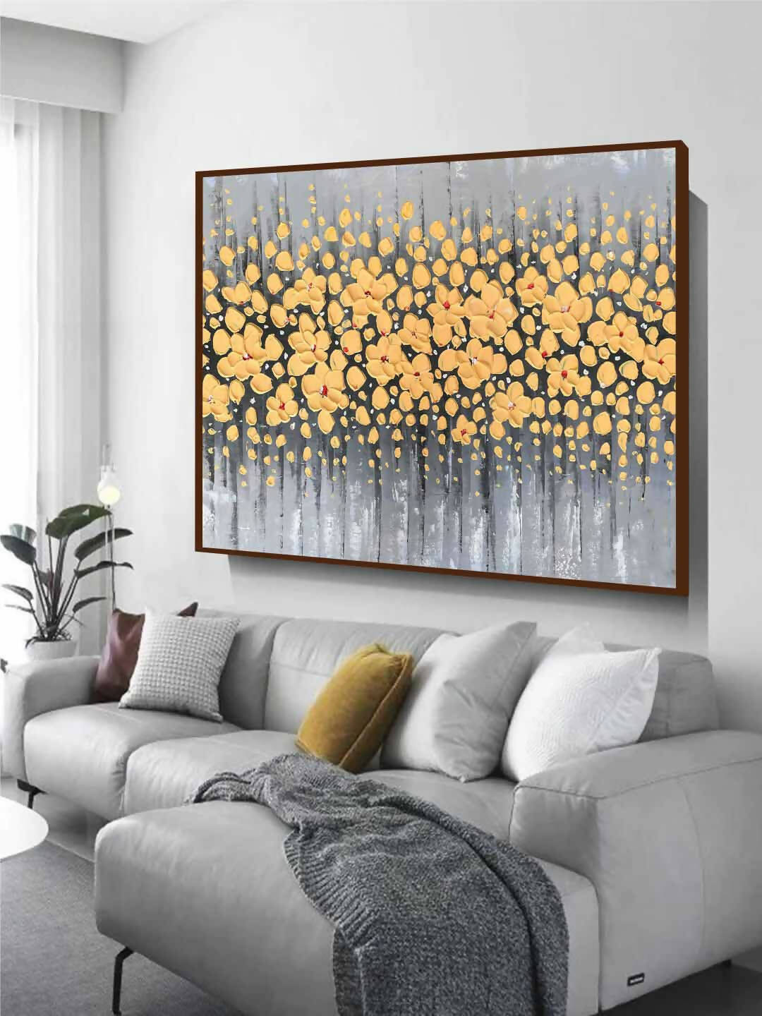 Golden Acrylic Flowers - Wall Decor - 1