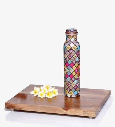 Multicolor Abstract Pattern Copper Bottle - Dining & Kitchen - 1