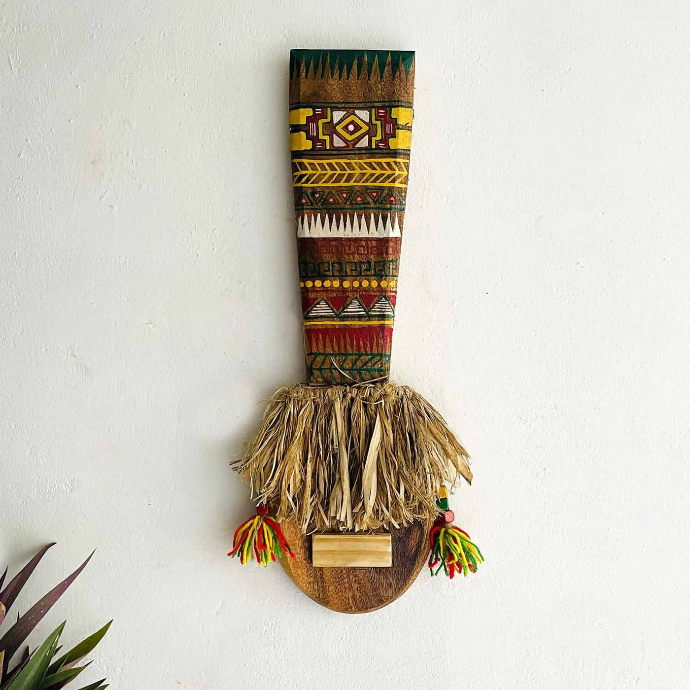 Wooden Tribal Baba Handcrafted Mask - Wall Decor - 1