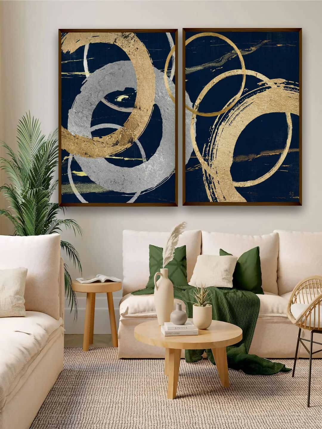 Blue Gold Art (Multi-piece) - Wall Decor - 1