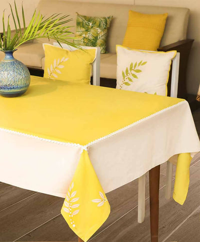 Embroided Lemon & Beige Table Cover - Dining & Kitchen - 1