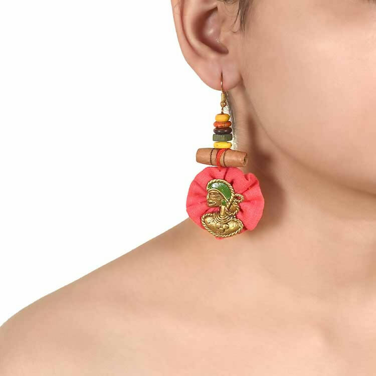 The Royal Empress Handcrafted Tribal Dhokra Round Earrings in Fuscia - Fashion & Lifestyle - 2