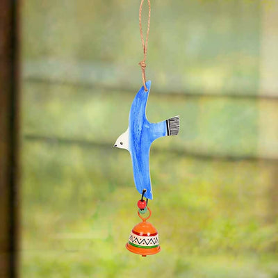Blue Fly Bird Wind Chimes with Metal Bell for Home Decoration - Accessories - 1