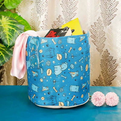 Colorful Printed Cotton Polyester Basket Side Handle - Storage & Utilities - 1