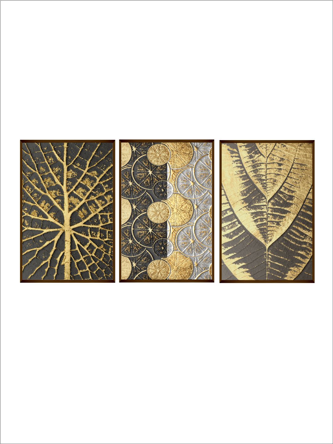Nordic Golden Set of 3 (Multi-piece Leaves) - Wall Decor - 2