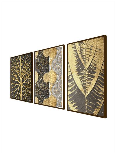 Nordic Golden Set of 3 (Multi-piece Leaves) - Wall Decor - 3