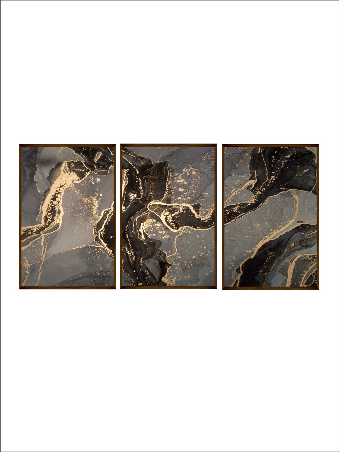 Black Golden Marble Set of 3 (Multi-piece) - Wall Decor - 2