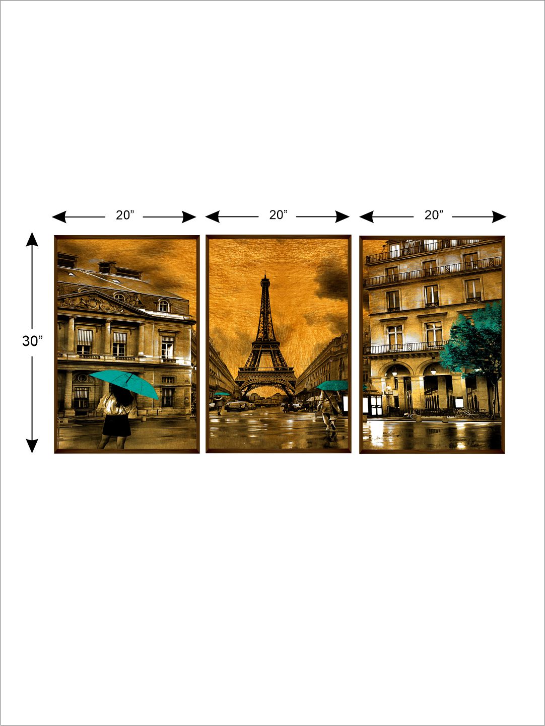 Golden Eiffel Tower Set of 3 (Multi-piece) - Wall Decor - 4