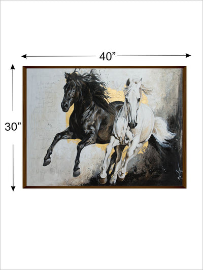 Black and White Horse Art - Wall Decor - 4