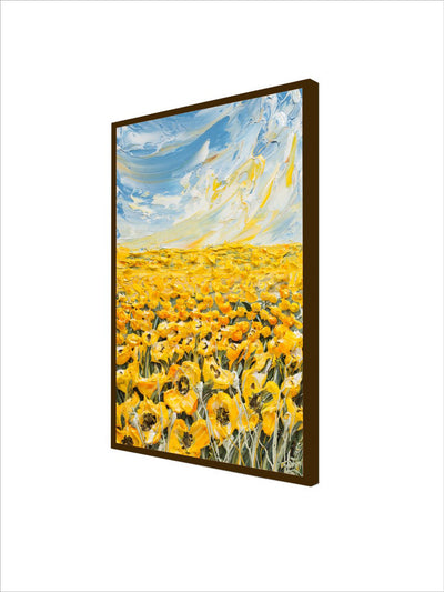 Blue Yellow Acrylic Flowers with Nature - Wall Decor - 3