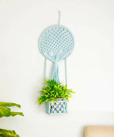 Cotton Macrame Square Hanging Basket Balloon Shape - Decor & Living - 1