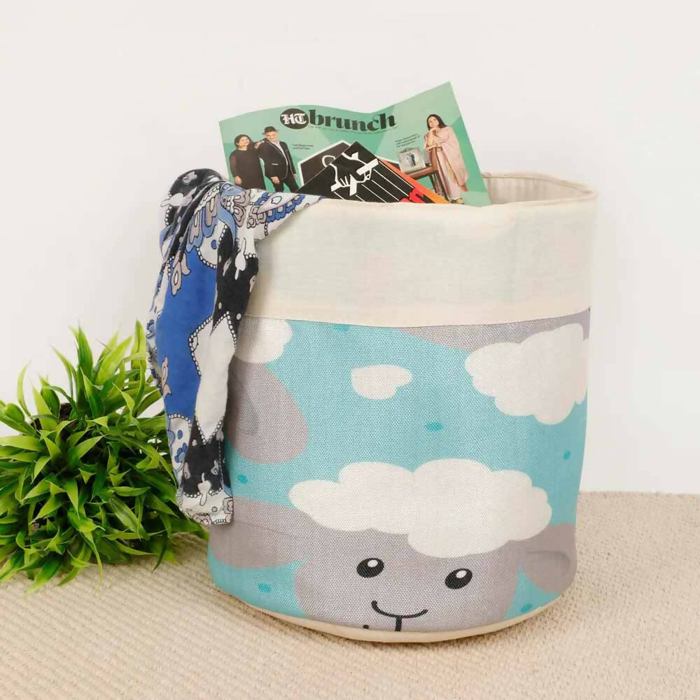 Kids Storage Basket, Color Print Clouds - Storage & Utilities - 1