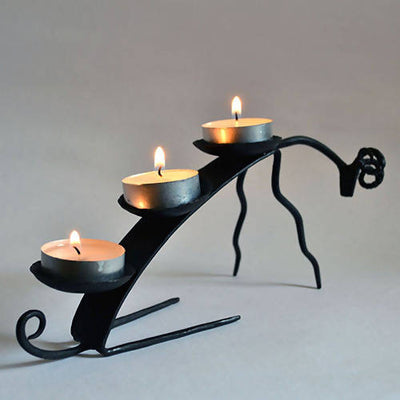Wrought Iron Tribal Deer Candle Stand - Decor & Living - 1