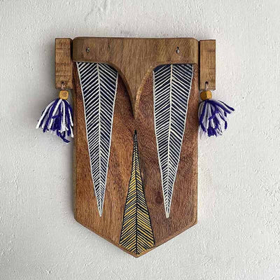Wooden Abstract Handpainted Mask - Wall Decor - 1