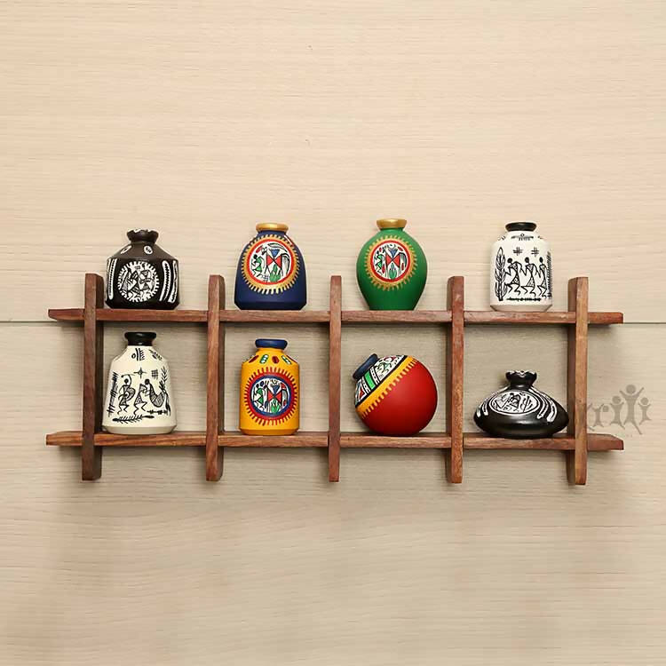 Wall Decor Ladder with 8 Pots - Wall Decor - 1