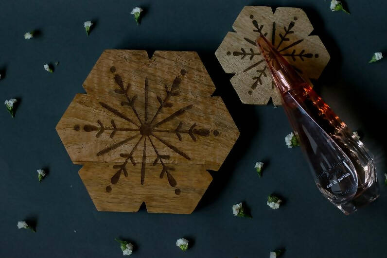 Trivets Wooden Flower Carved - Dining & Kitchen - 3