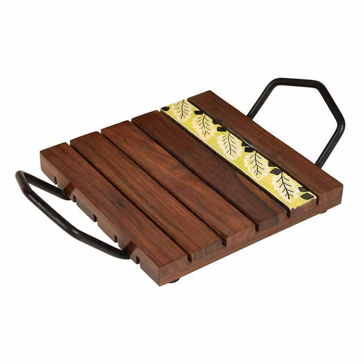 Leaf of Nature' Snack Tray in Rosewood - Dining & Kitchen - 1