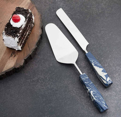 Stainless Steel Cake Server with Handle Made of Composite Stone (Set of 2) - Dining & Kitchen - 1