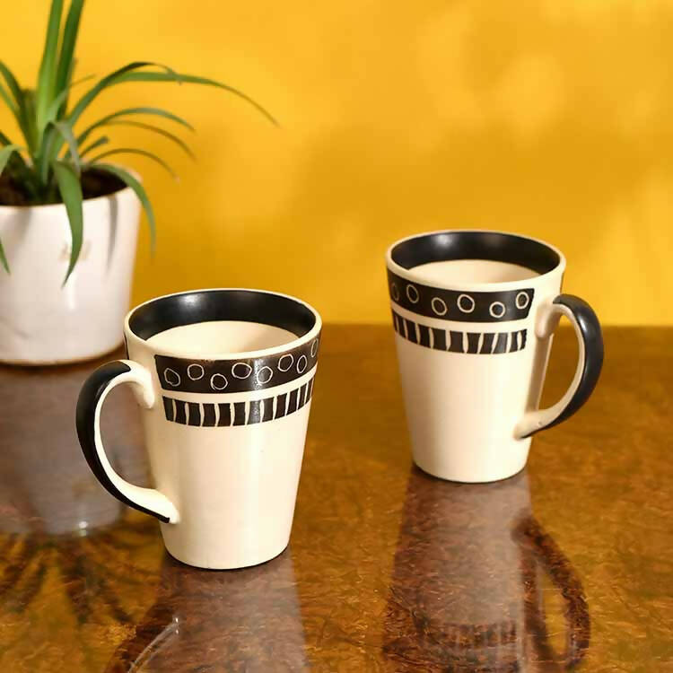 Mug Ceramic Black Polka - Set of 2 (4x3.2x4.1") - Dining & Kitchen - 1