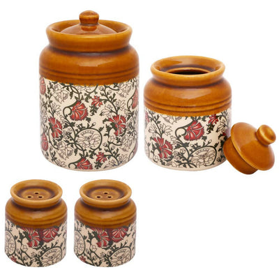 Ek Do Dhai Pattachitra Burni Jar Set of 3 - Dining & Kitchen - 1