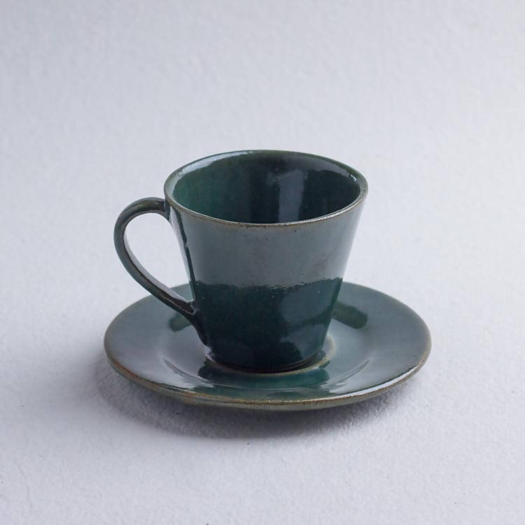 Espresso Cup & Saucer | Olive green - Dining & Kitchen - 1