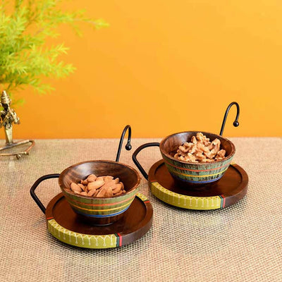 Hooked Snack Bowls with Round Tray - 2 Sets (Large) (7.5x6x4.5/ 7.5x6x4.5") - Dining & Kitchen - 1