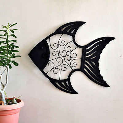 Wrought Iron Tribal Abstract Fish - Wall Decor - 1