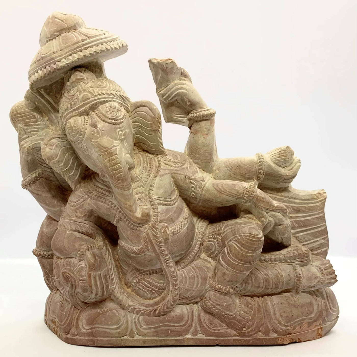 Stone Sculpture Reclining Ganesha S-99-76 - Decor & Living - 1
