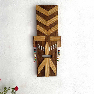 Wooden Tribal Handcrafted Mask - Wall Decor - 1