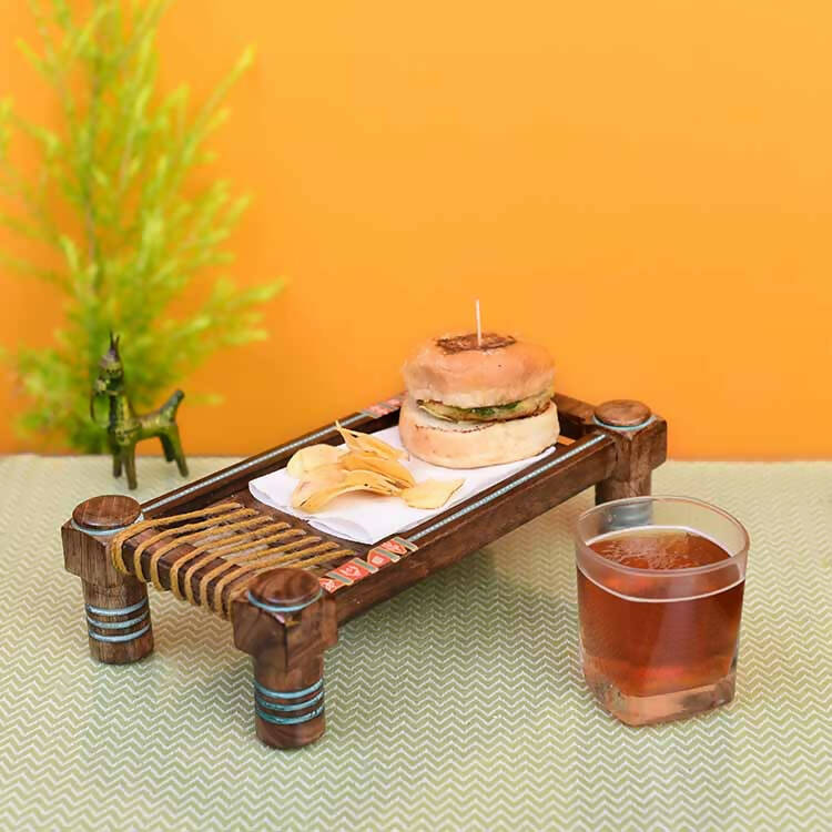 Exotic Wooden Charpai Stand (12.4x7x3.3") - Dining & Kitchen - 1