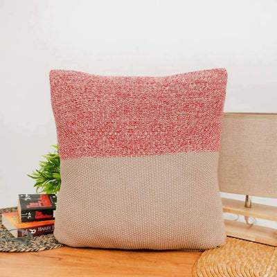 Cotton Knitted Cushion Cover Abstract, Dual Color - Decor & Living - 1