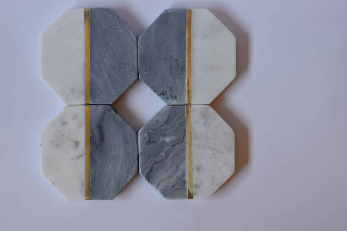 Coasters Marble Hexagon Grey/White - Dining & Kitchen - 1