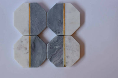 Coasters Marble Hexagon Grey/White - Dining & Kitchen - 1
