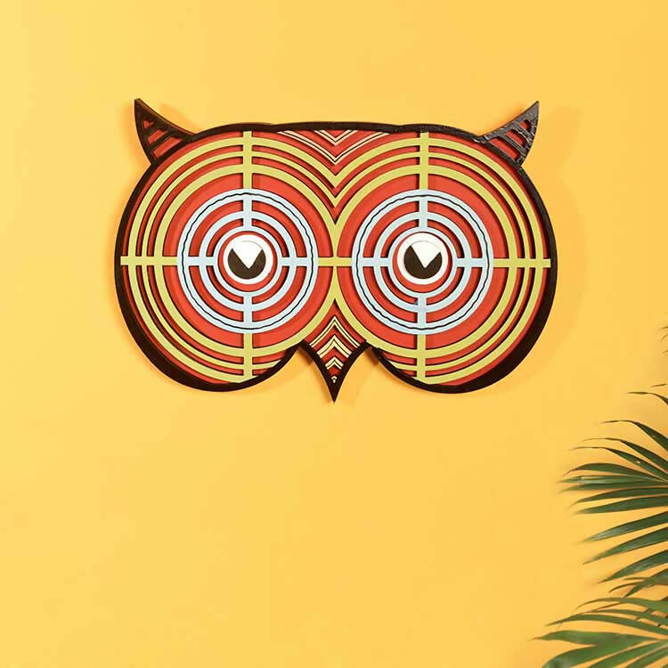 Owl's Eye Wall Decor Mask (Red) - Wall Decor - 1