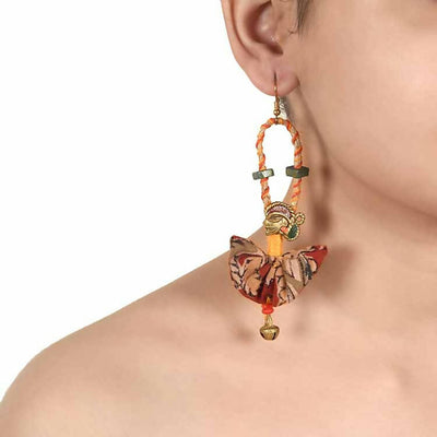 The Empress Handcrafted Tribal Dhokra Earrings in Red Floral Design - Fashion & Lifestyle - 2